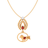 Bird Patterned Gold Pendant