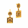 14KT (585) Yellow Gold and Diamond Earrings for Women