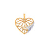 Heart Shaped Gold Pendant Design Studded With Stone