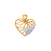 Heart Shaped Gold Pendant Design Studded With Stone