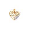 Heart Shaped Gold Pendant Design Studded With Stone