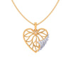 Heart Shaped Gold Pendant Design Studded With Stone