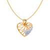 Heart Shaped Gold Pendant Design Studded With Stone