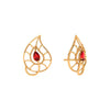 Tear-Drop Floral Design Earrings