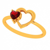 14K Heart To Heart Connection Yellow Gold Ring