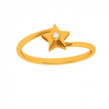 14K Stellar Single Stone Star Shape Gold Ring