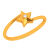 14K Stellar Single Stone Star Shape Gold Ring