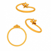 14K Stellar Single Stone Star Shape Gold Ring