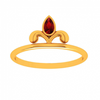 14K Red Stone Motif Gold Ring