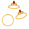 14K Red Stone Motif Gold Ring