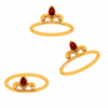 14K Red Stone Motif Gold Ring