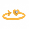 14K Gold Heart & Arrow Open Ring For Women & Girls