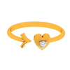 14K Gold Heart & Arrow Open Ring For Women & Girls