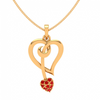 14K Double Heart Themed Gold Locket For Contemporary Look