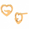 14K Gold Heart Earring For Everyday Wear