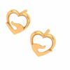 14K Gold Heart Earring For Everyday Wear