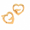 14K Gold Heart Earring For Everyday Wear