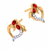 14K Diamond Studded Gold Earring For Your Women