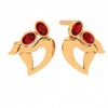 14K Red Stone Studded Latest Designer Gold Earrings