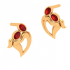 14K Red Stone Studded Latest Designer Gold Earrings