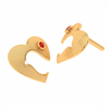 14K Heart Shaped Bird Themed Gold Trinket Exclusively For You