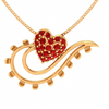 14K Enchanting Heart Themed Gold Pendant