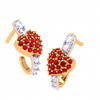 14K Diamond Studded Heart Themed Yellow Gold Earring 