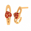 14K Red Stone Studded Partywear Yellow Gold Earring