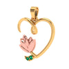 Lotus Themed Heart Shaped Gold Pendant