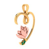 Lotus Themed Heart Shaped Gold Pendant