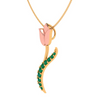 Intricately Designed Green Stone Studded Gold Pendant 