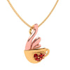 Red Crystal Studded Gold Pendant 