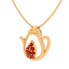 Floral Crystal Gold Tea Pot Pendant 