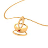 Crystal Studded Diya Gold Pendant 