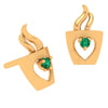 Crystal Studded Coffee Gold Earring 