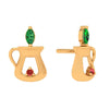 Crystal Brass Gold Earring