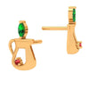 Crystal Brass Gold Earring