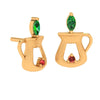 Crystal Brass Gold Earring