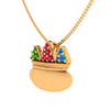 Entrancing 14K Colourful Gold Pendant