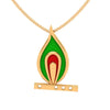 14K Predominant Peacock Feather Gold Pendant 