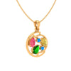 14K Handpicked Coloured Stone Studded Gold Pendant 