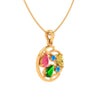 14K Handpicked Coloured Stone Studded Gold Pendant 