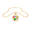 14K Handpicked Coloured Stone Studded Gold Pendant 