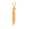 14K Sun Shaped Blue Stone Studded Gold Pendant 