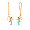 Eclectic Floral Gold Drop Earrings