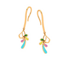 Eclectic Floral Gold Drop Earrings