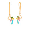 Eclectic Floral Gold Drop Earrings