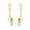 Eclectic Floral Gold Drop Earrings