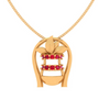 14k Gold Kalash Pendant for Women with Enticing  Red Gem 