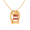 14k Gold Kalash Pendant for Women with Enticing  Red Gem 